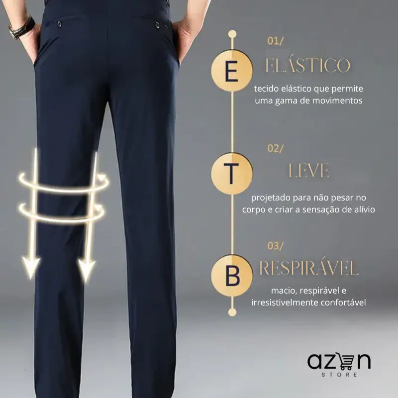 Calça Social Masculina Alfaiataria com Elastano MisterJohn