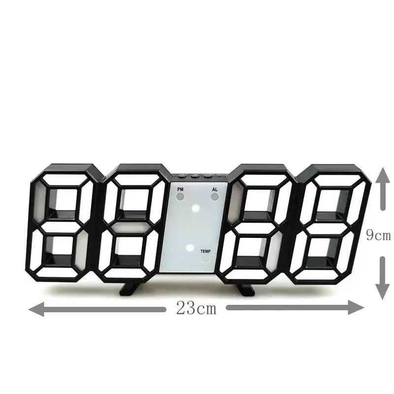 dimensões de 23cm por 9cm do Relógio Digital LED Mesa Parede VisionTech