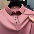 Camisa Polo Masculina de Seda Gelada Bronks AzenStoree Rosa PP 