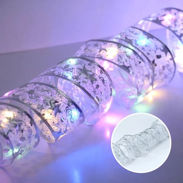 Fita Led para Árvore de Natal AzenStoree 1 Metro Prata/ Luz Colorida 