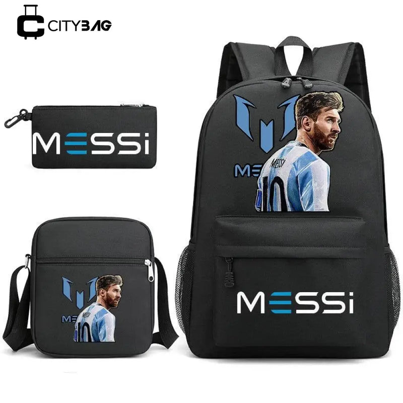 Kit Escolar do M10 Com 3 Peças - Mochila, Bolsa de Ombro e Estojo