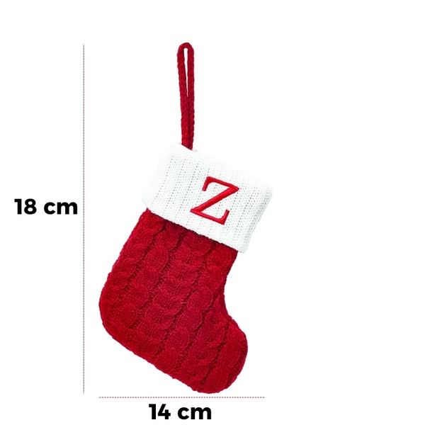 Meias Decorativas de Natal Letras do Alfabeto AzenStoree Z 