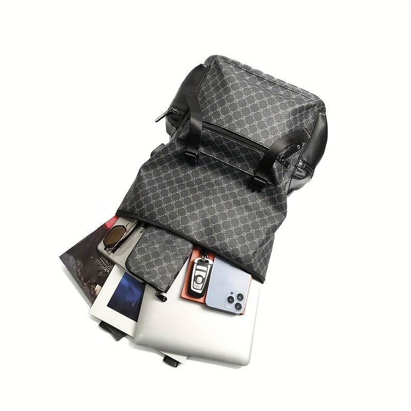 Mochila de Viagem de Couro com Grande Capacidade para laptop