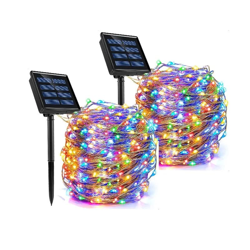 Pisca-Pisca Solar com 8 Modos de Iluminação SolarLightJoy - Natal 2023 AzenStoree Multicolorido 2 unidades - 10 metros 100LED 