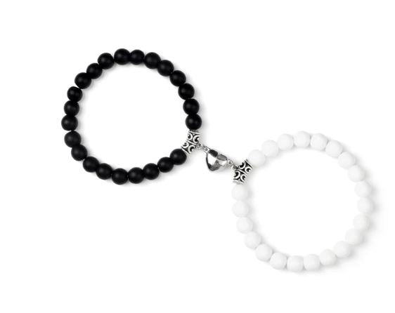 Pulseira Laços Infinitos AzenStoree Preto e Branco 