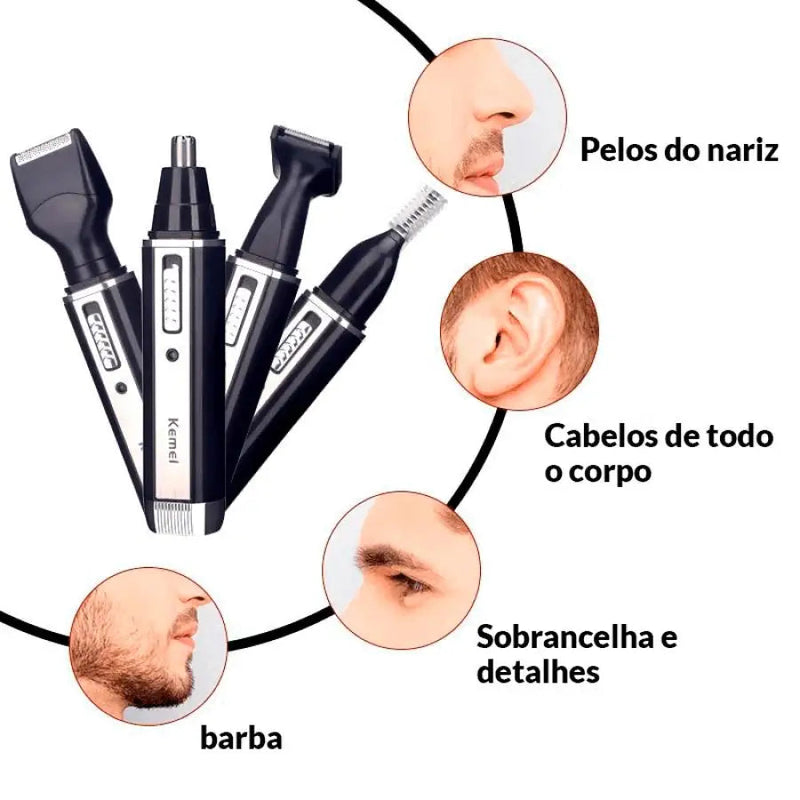 Barbeador Aparador de Pelos Maquininha 4 em 1 - Man Shaver™ BL01 Vendido e entregue por 