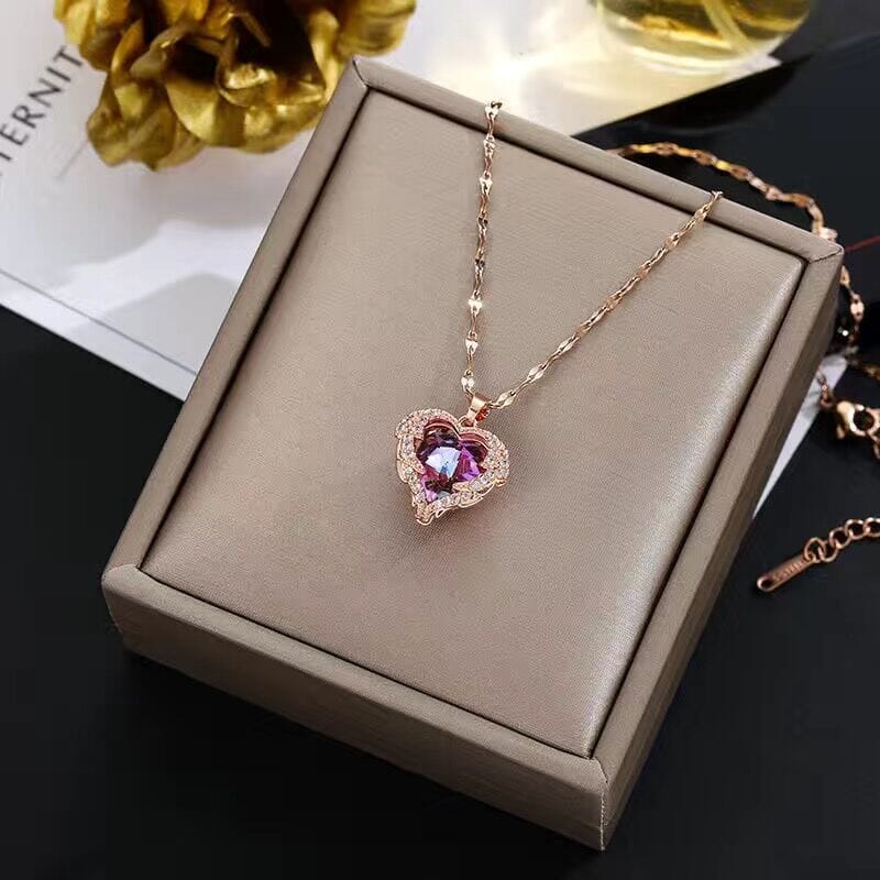 Colar Feminino Coração de Ouro Rose