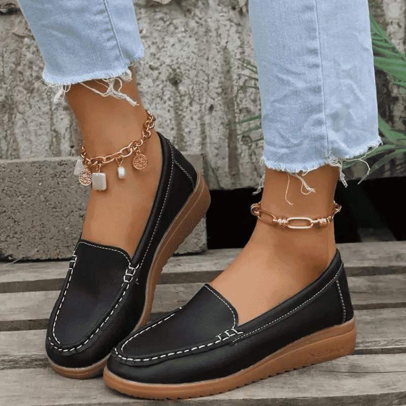 Mocassim Ortopédico de Couro OrthoEase Página Inicial > Sapatos > Mocassim Feminino AzenStoree Preto 33 