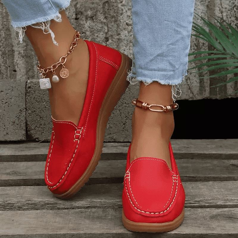 Mocassim Ortopédico de Couro OrthoEase Página Inicial > Sapatos > Mocassim Feminino AzenStoree Vermelho 33 