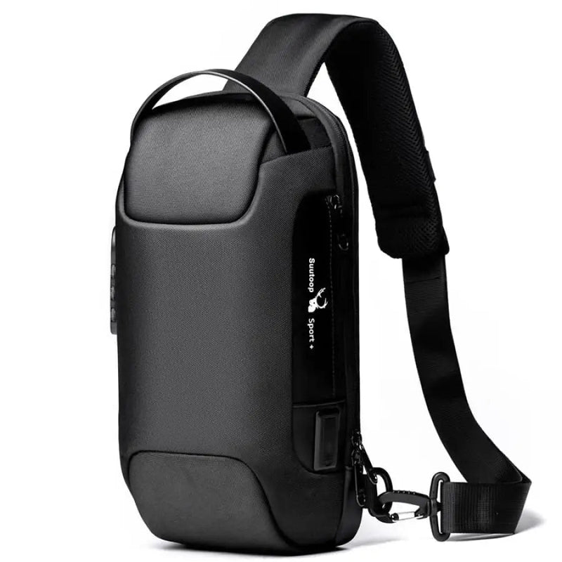 Mochila Slim Antifurto Multifuncional À prova D'agua e Saída USB - Luxy Slim™ MM04 Vendido e entregue por Preto 20 x 12 x 38 cm 