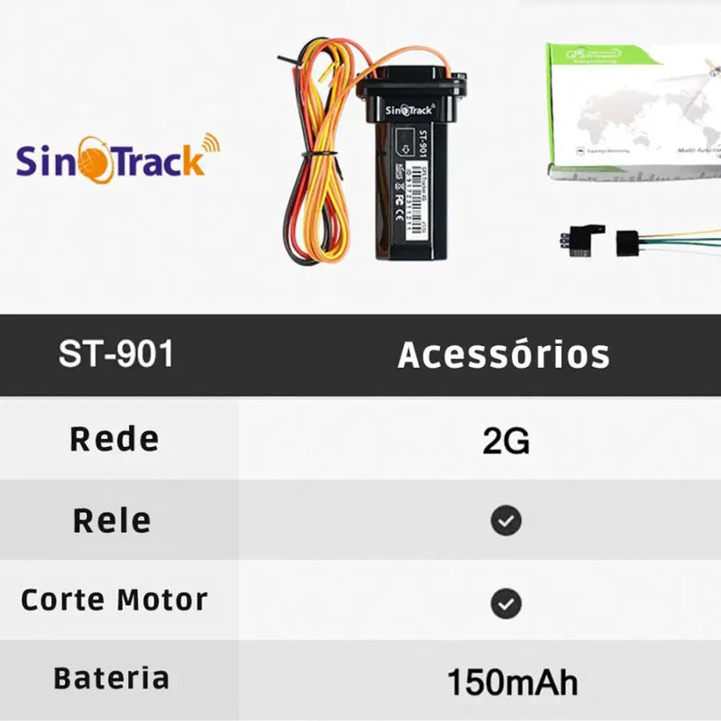 Rastreador GPS Veicular Com Corte de Motor Remoto Original - Sinotrack™ ST901 EL25 Vendido e entregue por 