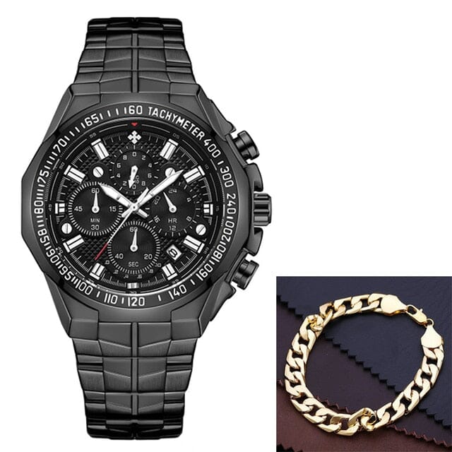 Relógio Masculino de Luxo Glatiator AzenStore black bracelet 